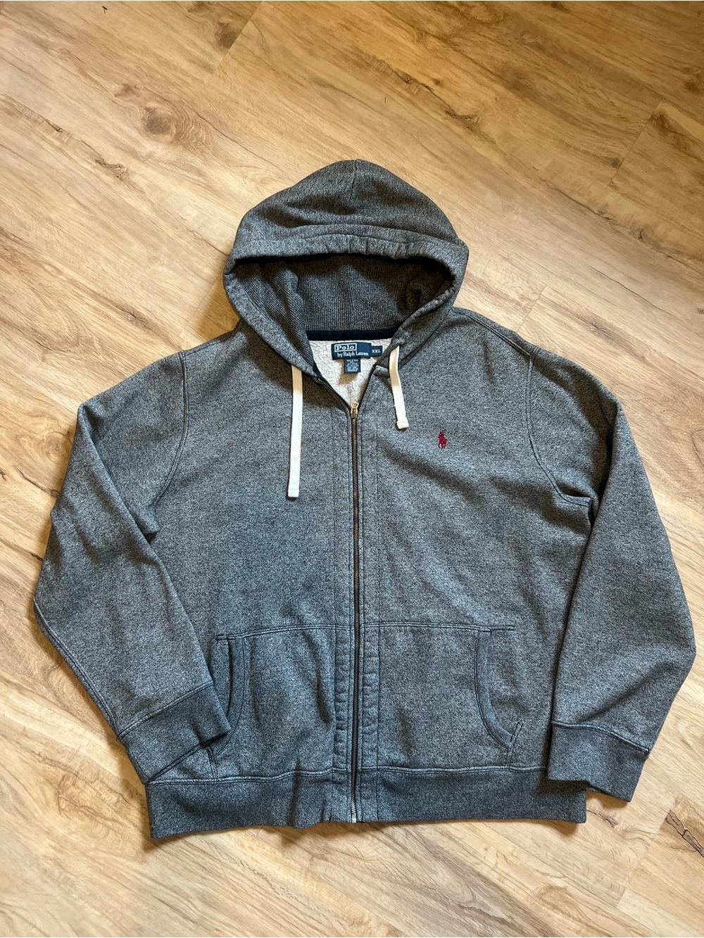 NEW Polo by Ralph Lauren Gray Full-Zip Hooded Sweatshirt Size XXL